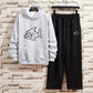 Sports Two-piece Loose Spring and Autumn Explosion Style Hooded Sweater Men's Suit Casual Trousers Trendy and Handsome Set