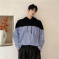 Spring and Autumn Sweater Men's Hong Kong Style Loose Casual Long Sleeve Cardigan Trend Student Versatile Striped Hooded Jacket