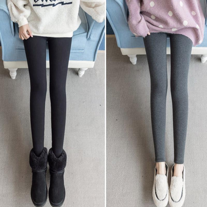 High Waist and Feet Warm Cotton Trousers, Lamb Velvet Leggings, Women's Outer Wear Winter Plus Velvet Thickening Plus Size