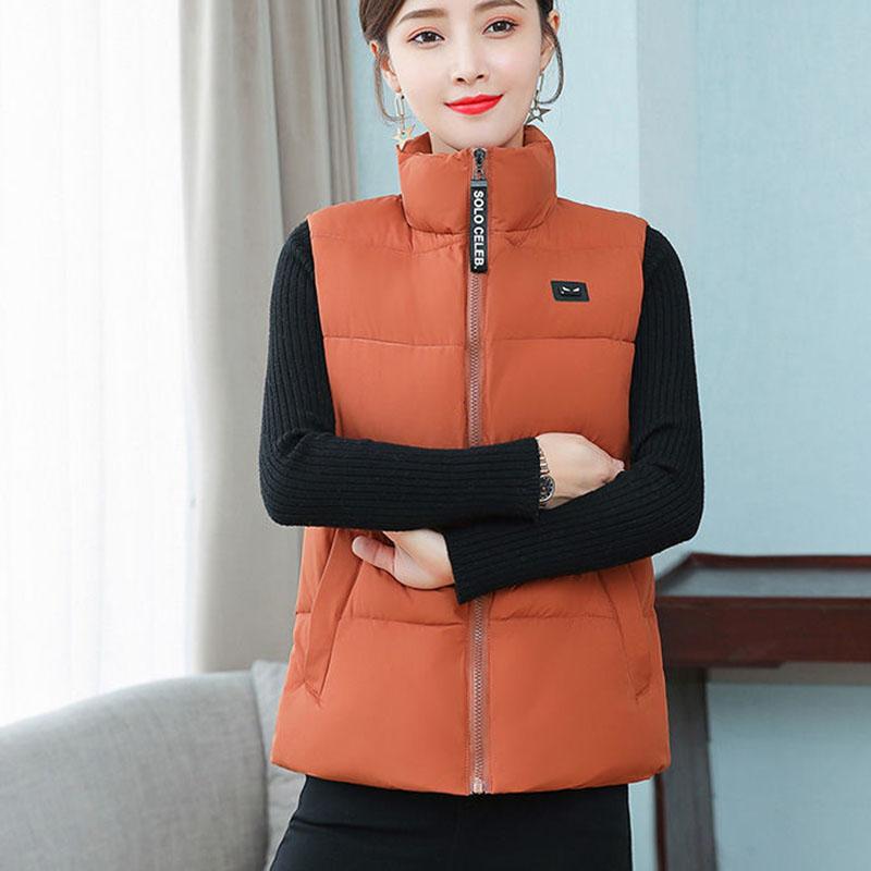 Cotton Vest Autumn and Winter Women's Short Jacket Korean Fashion Slim Fit All-match Women's Cotton Vest Jacket Outer Wear Small Vest