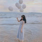 Female Blue Pink Halo Dyed Mesh Elegant Holiday Dress Vintage Slim Super Fairy Bandage Party Dress