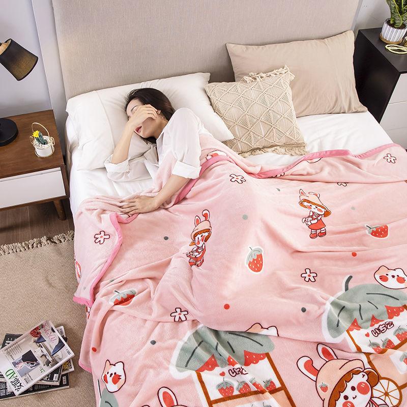 Winter Double-sided Plus Velvet Coral Velvet Warm and Breathable Bed Sheet Single Piece Thick Non-slip Winter Warm Bed Sheet Office Nap Blanket