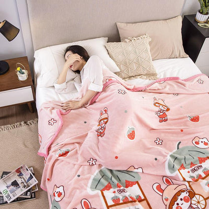 Winter Double-sided Plus Velvet Coral Velvet Warm and Breathable Bed Sheet Single Piece Thick Non-slip Winter Warm Bed Sheet Office Nap Blanket