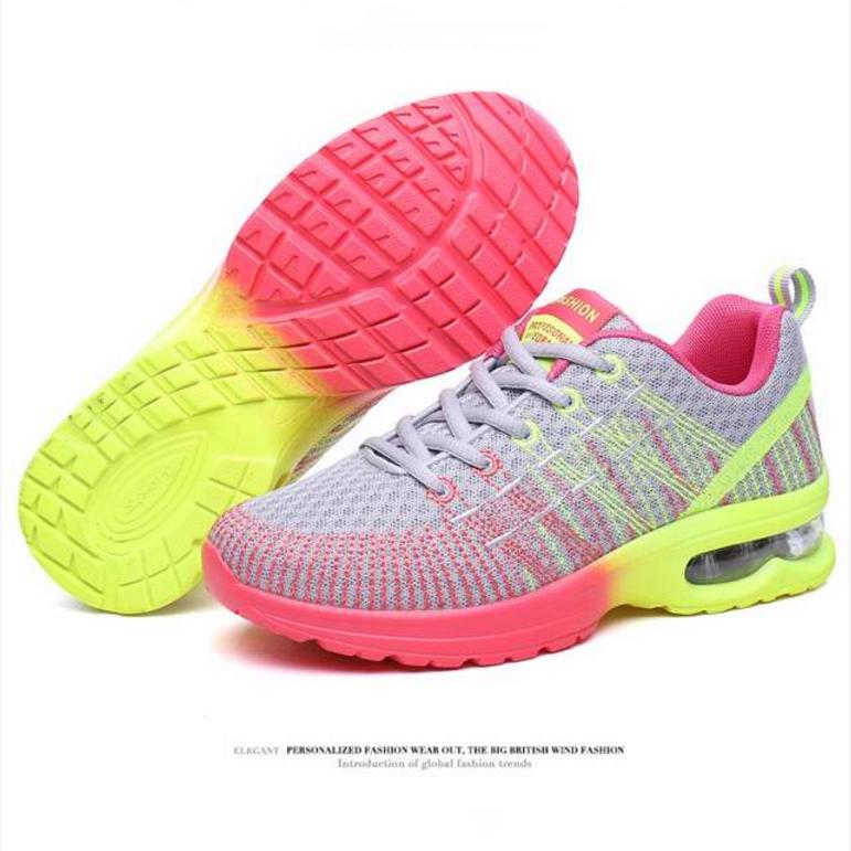 Women Walking Shoes Running Mesh Shoes Fashion Platform Slip-On Sneaker Air Cushion Gym Modern Dance Shoes