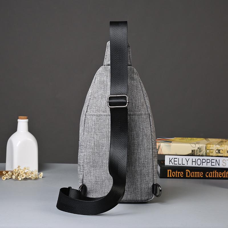 Chest Bag Men Gray Large Capacity Waterproof Oxford Cloth Shoulder Bag Outdoor Sports Bag Backpack