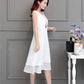 Vest Dress Chiffon M-XXXXXL Plus Size Summer Chinese Style Solid Ruffle Over-the-knee Dress