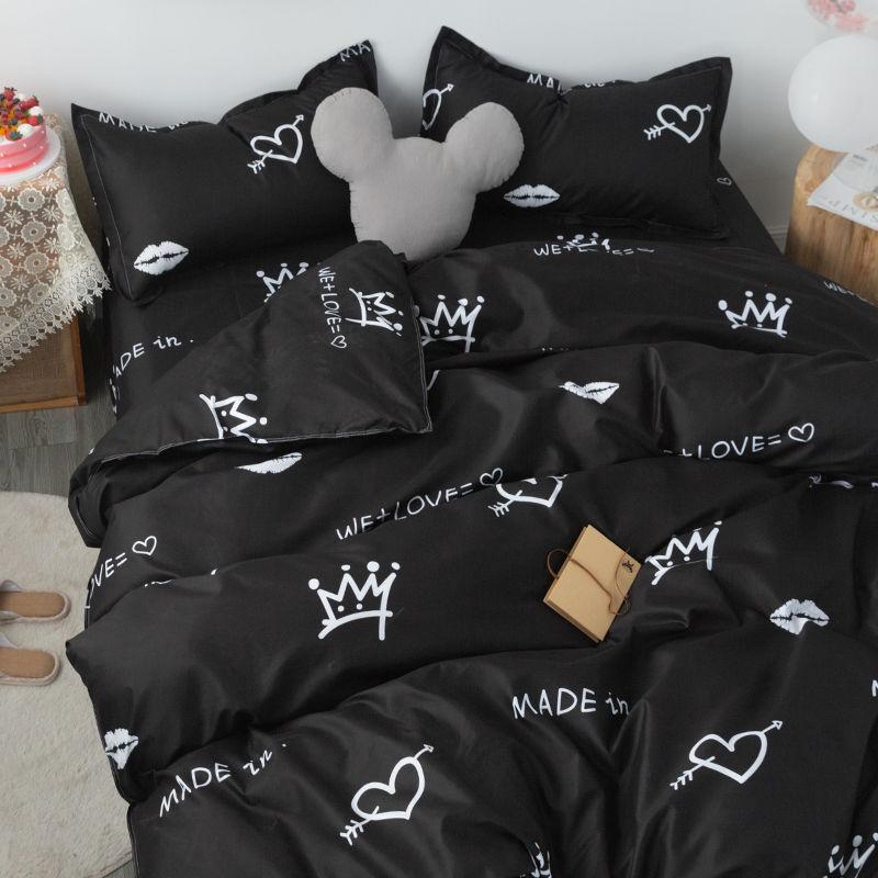 Fashionable and Fresh Household Duvet Cover Four-piece Bedding Set for Student Dormitory Bed