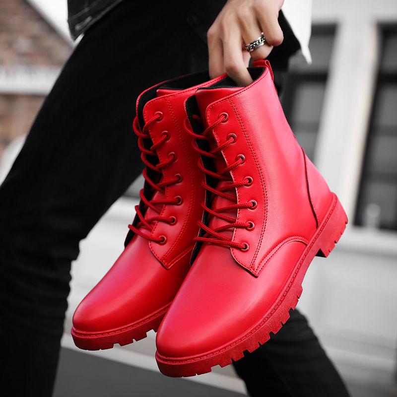 2019 Boots Men Pu Leather Shoes for Winter Martin Boots Woman Casual Snow Botas Men's Ankle Boots