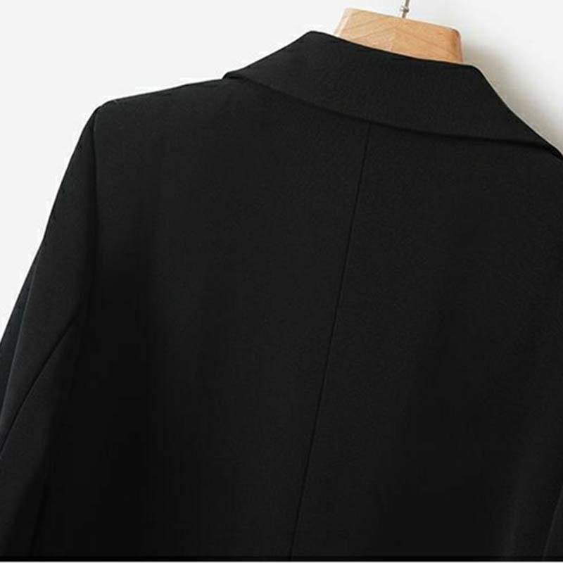 Black Small Suit Jacket Female Spring and Autumn British Style Loose Temperament Western Fashion