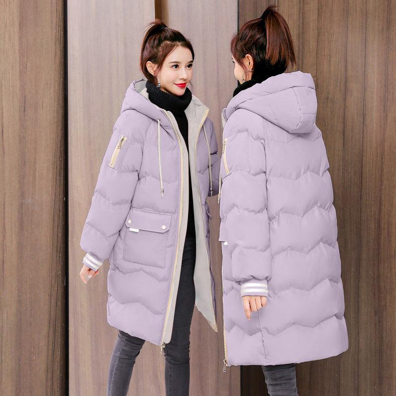 Winter Fashion Trend Down Feather Female Winter Students Loose Thick Warm Mid-length Quilted Jacket Tide