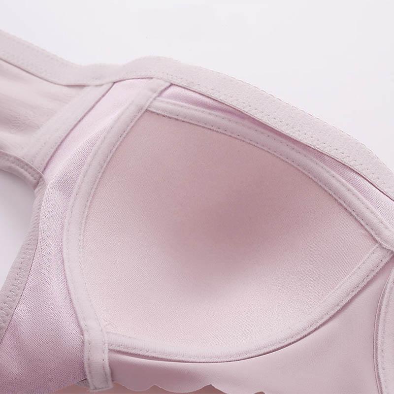 Large Size Underwear Upper Support Anti-sagging Side-receiving Anti-glare No Steel Ring Gathering Cotton Comfortable Sweat-absorbing Breathable Bra