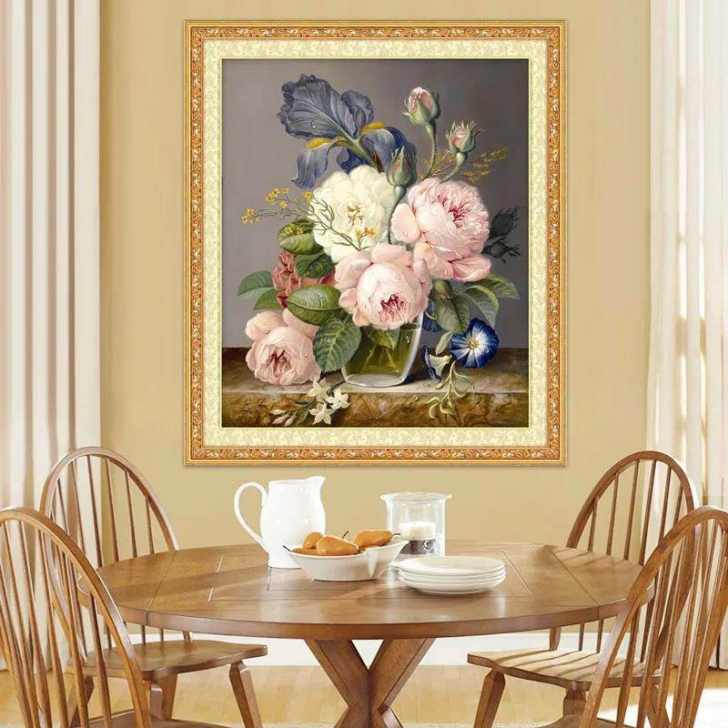 Bedroom Full Diamond Diamond Embroidery Flower Cross Stitch Full Diamond Diamond Painting European Style Dining Room Living Room