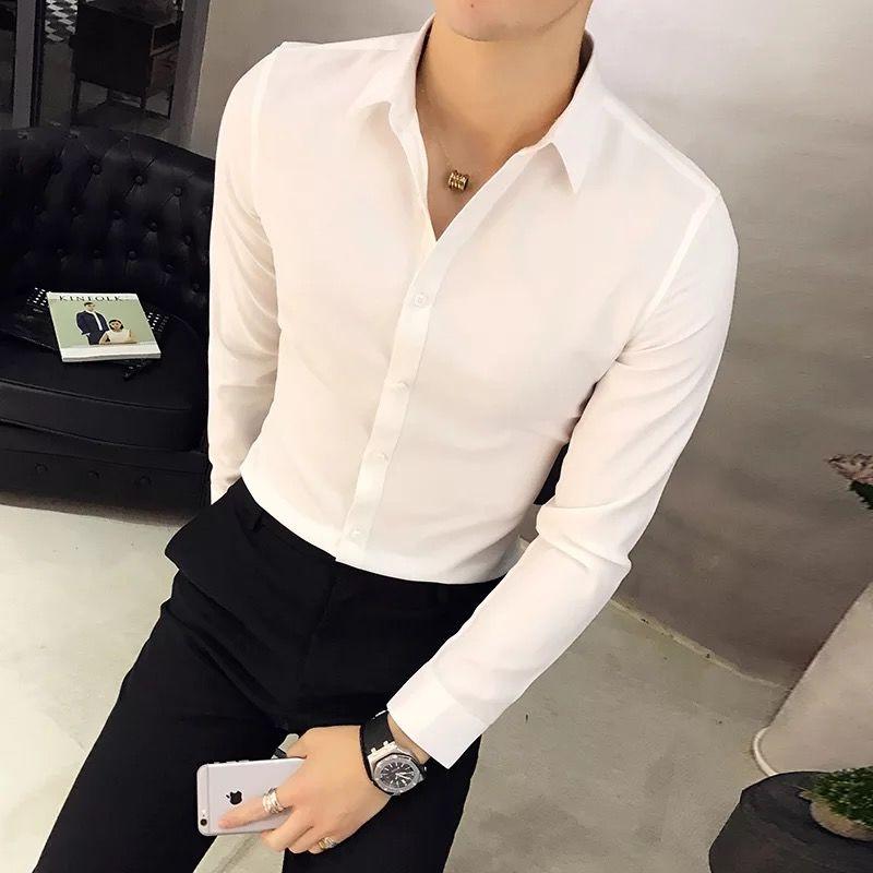 Men's Korean Style Summer Thin Trend Casual Shirt Youth Fashion Long-sleeved Shirt