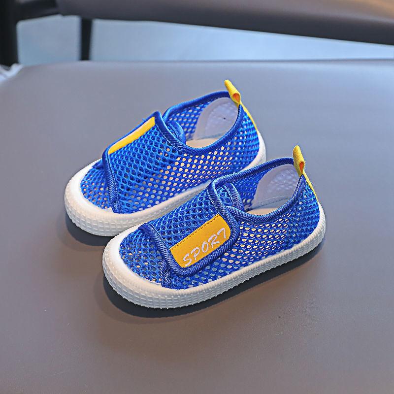 Children's Summer Hollow Mesh Shoes  Baby Canvas Shoes  Soft-soled Indoor Shoes  White Shoes  Children's Canvas Shoes