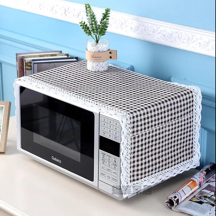 Microwave Oven Cover Towel Refrigerator Washing Machine Universal Cotton and Linen Dust Protection Cover