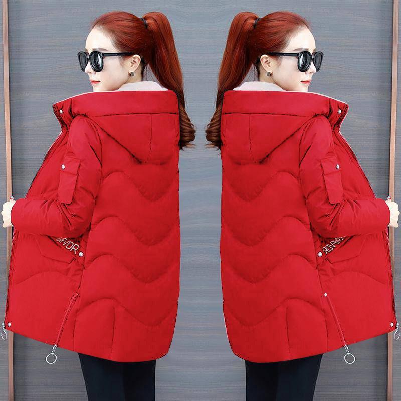 Winter Women's Warm Cotton Jackets Comfortable Women's Mid-length Winter Loose and Thick Warm Down Cotton Down Jackets