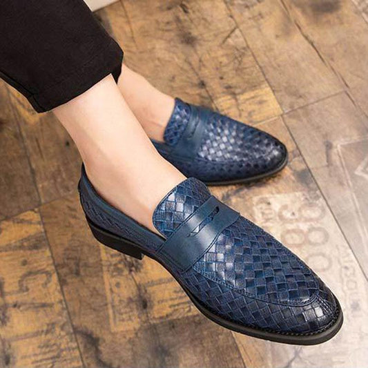 British Fashion Korean Men's Casual Shoes Men's Shoes Leather Embossing Classic Luxury Mans Footwear