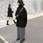 Winter Thick Casual Jacket High Collar Mid-length Tops Fashion Simple Female Student Sweater