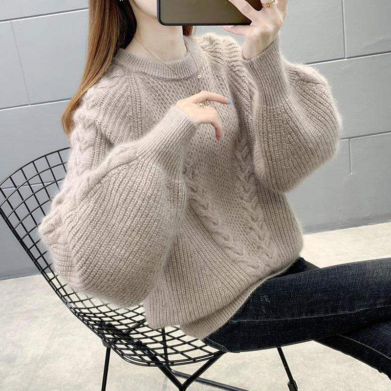 Round Neck Pullover Sweater Ins Women's Forest Loose Outer Wear Autumn and Winter New Lazy Style Knitted Bottoming Shirt