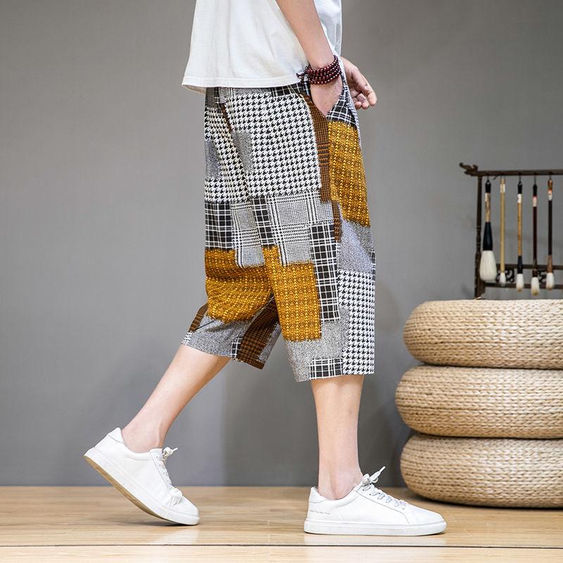 Summer Thin Linen Shorts Men's Outdoor Loose Casual Beach Pants