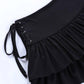Black Pleated Ruffle Mini Skirt - Gothic High Waist Short Layered Skirt - Goth Clothing - Alt Clothing