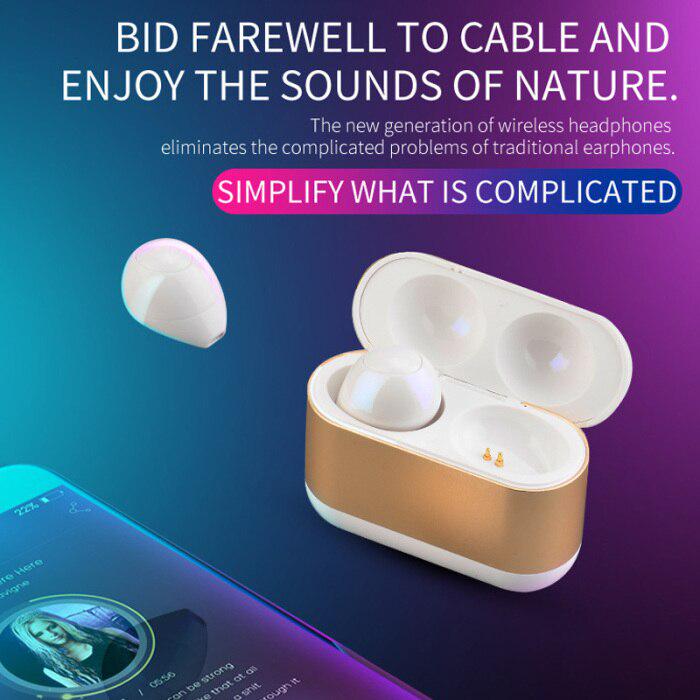 Mini Bluetooth Wireless Earphone Stereo In-ear Sports Quick Match Bluetooth Earbud with Charging Pod