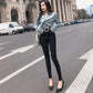 WTEMPO Big Circle Women's Leggings High Waist Worn Outside Cotton Black Pants Tight Stretch Trousers