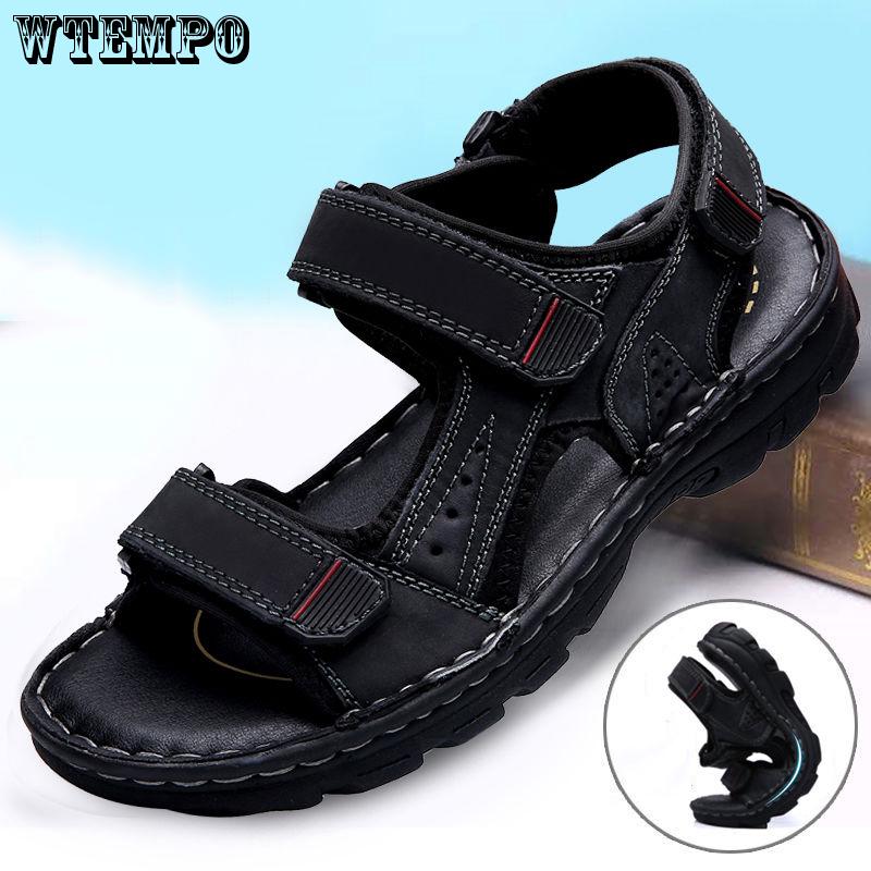 Genuine Leather Sandals Business Casual Shoes Men Outdoor Beach Sandals Roman Summer Shoes