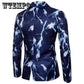 Fashion Jacquard Print Slim Jacket Men's Casual Business Party Wedding Blazer