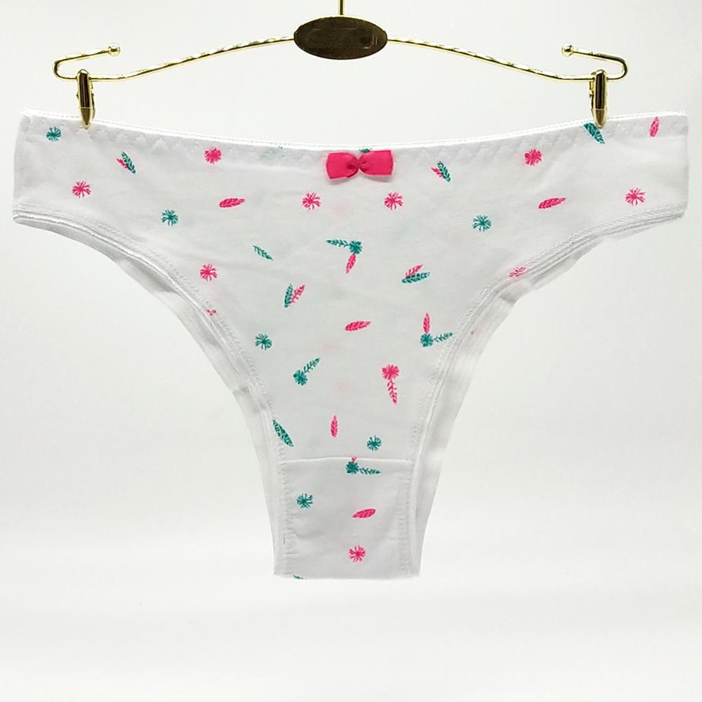 Fashion 6 pcs/lot Printed Sexy low Waist Briefs white Panties Cotton  Women's Underwear