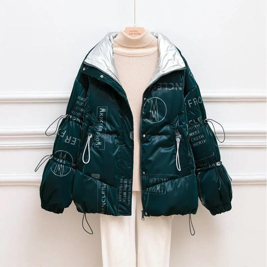 Down Jacket Winter Women's Short Disposable Coat Bright White Duck Down Stand-up Collar Padded Jacket