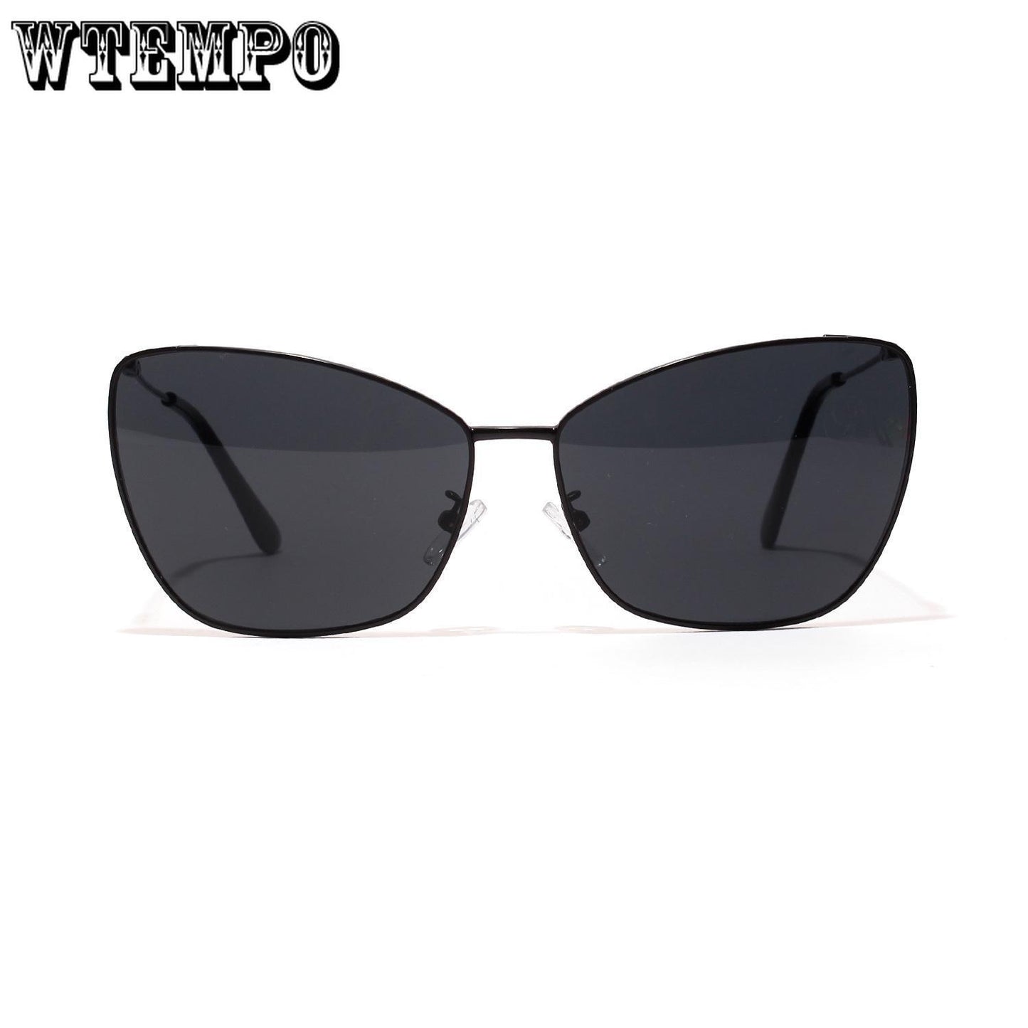 WTEMPO Sharp-eyed cat's eye sunglasses metal retro sunglasses women's fashion glasses