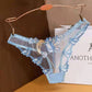 Mesh Ladies Thong Transparent Low Waist Panties Women Embroidered T Pants Cotton File