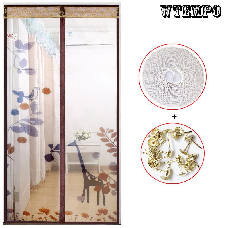 Cute Cartoon Pattern Anti-mosquito Curtain Summer Magnetic Screen Door Mosquito Net