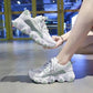 Spring Women's Shoes Sports Shoes Breathable Comfortable Non-slip Lightweight Korean Version  The White Shoes Female Students' Running Shoes