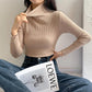 Solid Color Turtleneck Sweater Women New All-match Autumn Winter Slim Slimming Long-sleeved T-shirt Bottoming Shirt Tops