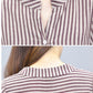 Cotton and Linen Suit Women's Striped Top Trousers Casual Two-piece Suit Pants Striped Shirt Elastic Waist Casual Pants Ladies Loose Casual Suit