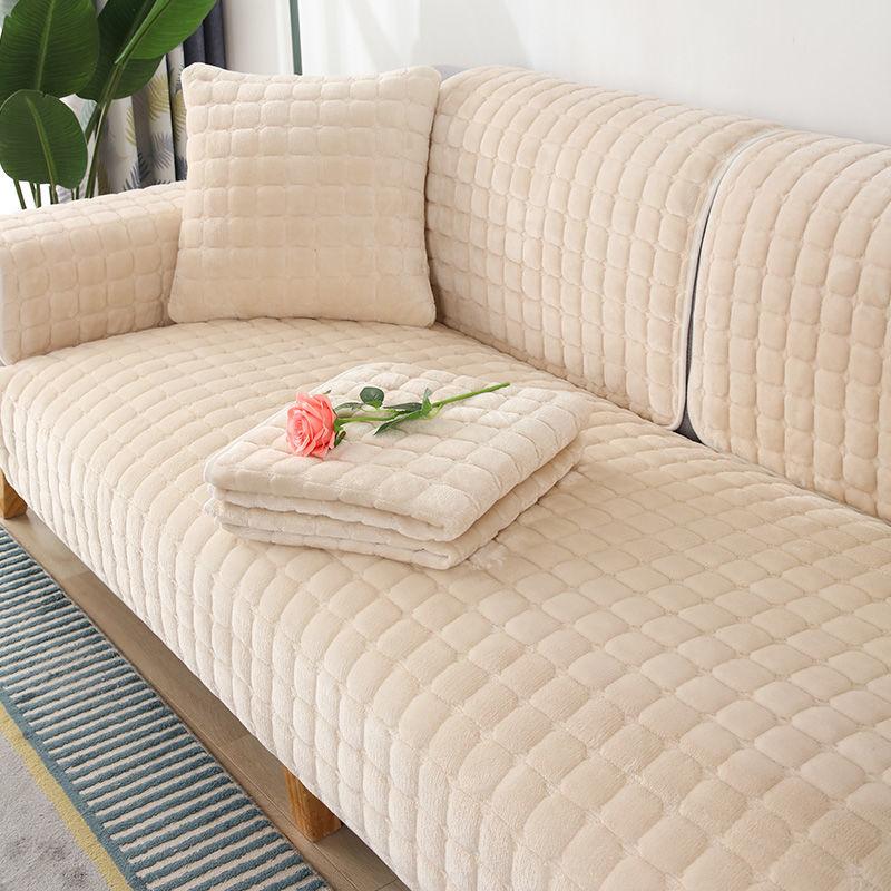 Soft Plush Sofa Cover Non-slip Thick Sofa Cover Four Seasons Universal Plush Sofa Cushion Cushion Sofa Cover