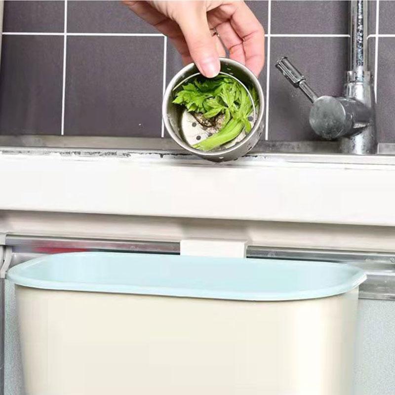 Kitchen Trash Can Vegetable Storage Hanging Bucket Household Cabinet Door Hanging PP Plastic Storage Bin Sundries Waste Paper Basket Home Organizer