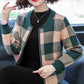 Plaid Casual Short Coat Middle-aged Mother Jacket Spring Autumn Loose Cardigan Women's Loose Baseball Uniform Jacket
