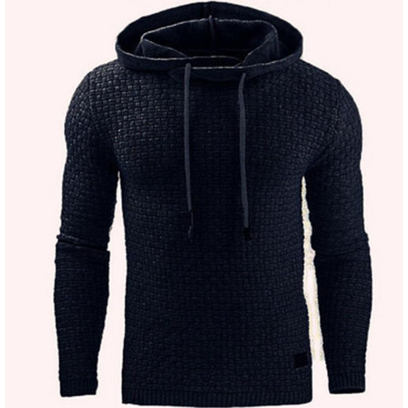 Men's Sweater Spring and Autumn Jacquard Long-sleeved Loose Fashion Hoodie Solid Color Sports Casual Jacket Trendy