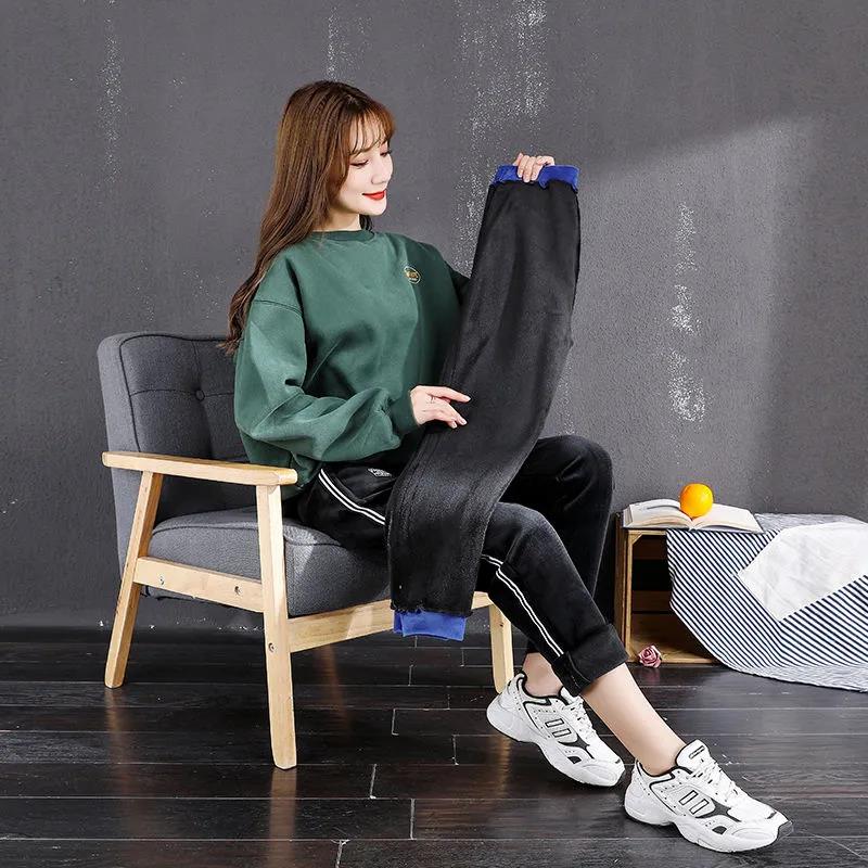 Plus Velvet Thick Gold Velvet Sports Pants Women's Autumn and Winter Warm Harem Pants Loose Casual Pants Guard Pants Long Pants