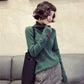 Women Embroidery Turtleneck Knitted Bottoming Shirt Slim Was Thin Wild Sweater Solid Color