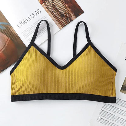 Pure Cotton Buckle Breathable Sports Suspender Vest Wrap Chest Without Steel Ring Gather Elastic Underwear Bra