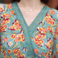 Women's Summer Floral Chiffon Dress V-neck Mid-length Skirt