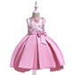 Tailor Dress Girls Hand-beaded Embroidered Princess Dress Twill Satin Bow Tuxedo Dress