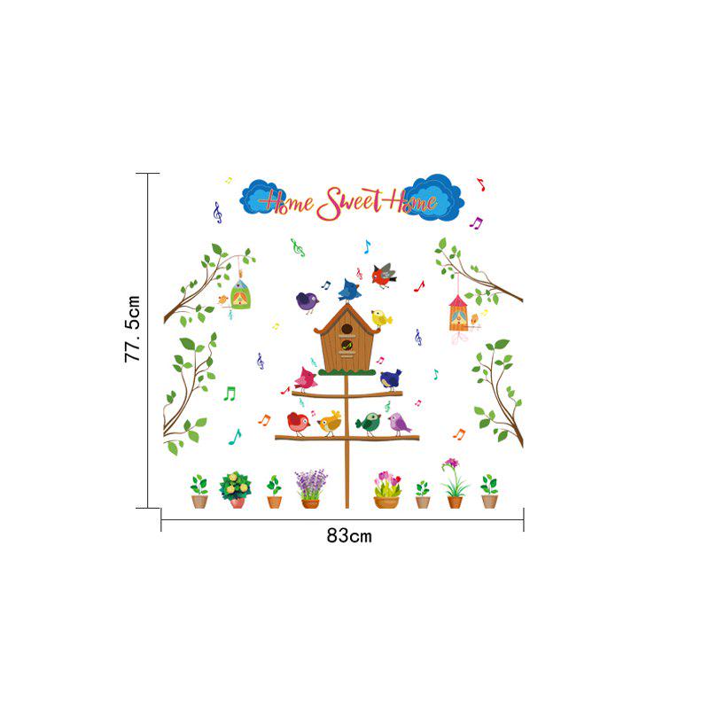 [sticker ]Tree Bird Sweet Net Wall Stickers For Kids Rooms Baby Room Nursery Bedroom Living Room Ho