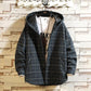 Autumn and Winter Men's Jacket Retro Woolen Plaid Cotton-padded Jacket Youth Loose Large Size Casual Jacket Trend Thick Top