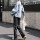 Fleece Suit Straight-leg Pants Female Drape Autumn and Winter Student Black High-waisted Thin Wide-leg Mopping Casual Pants