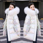 Glossy Down Padded Jacket Women Mid-length Winter Western Style Loose Padded Disposable Padded Jacket